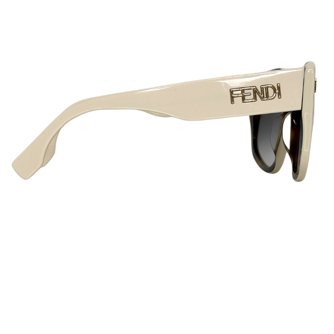 Fendi Creme Tortoise Geometric Sunglasses