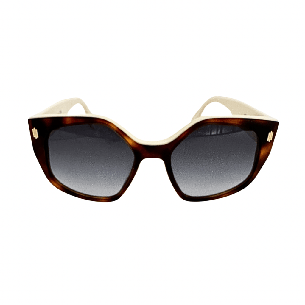 Fendi Creme Tortoise Geometric Sunglasses