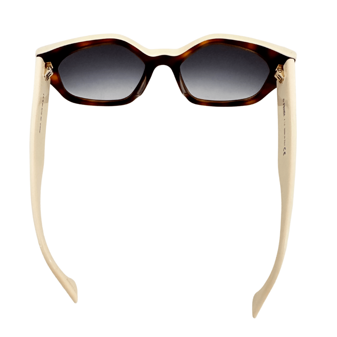 Fendi Creme Tortoise Geometric Sunglasses
