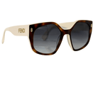 Fendi Creme Tortoise Geometric Sunglasses