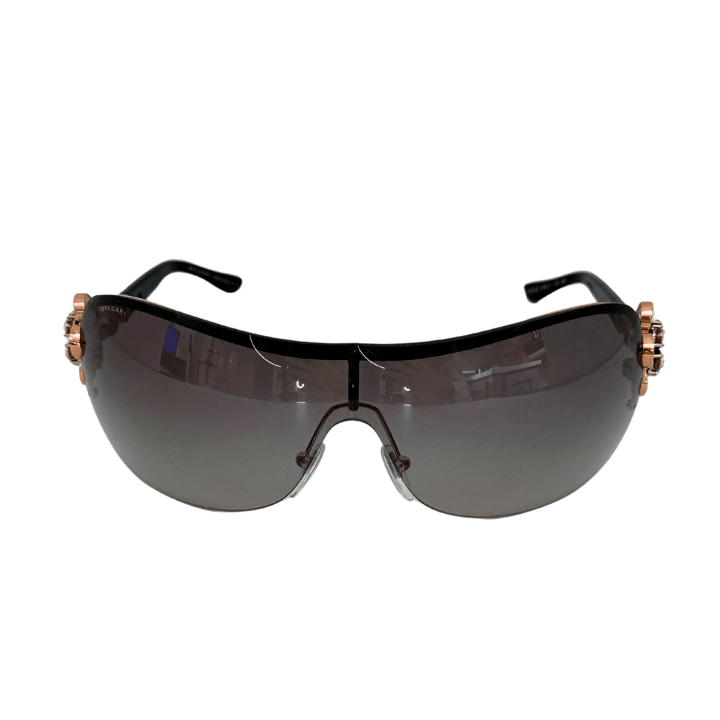 Blvgari Rose Gold Crystal Flower Sunglasses
