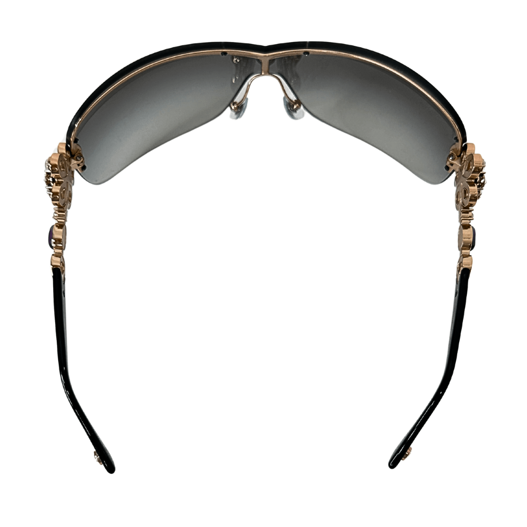 Blvgari Rose Gold Crystal Flower Sunglasses