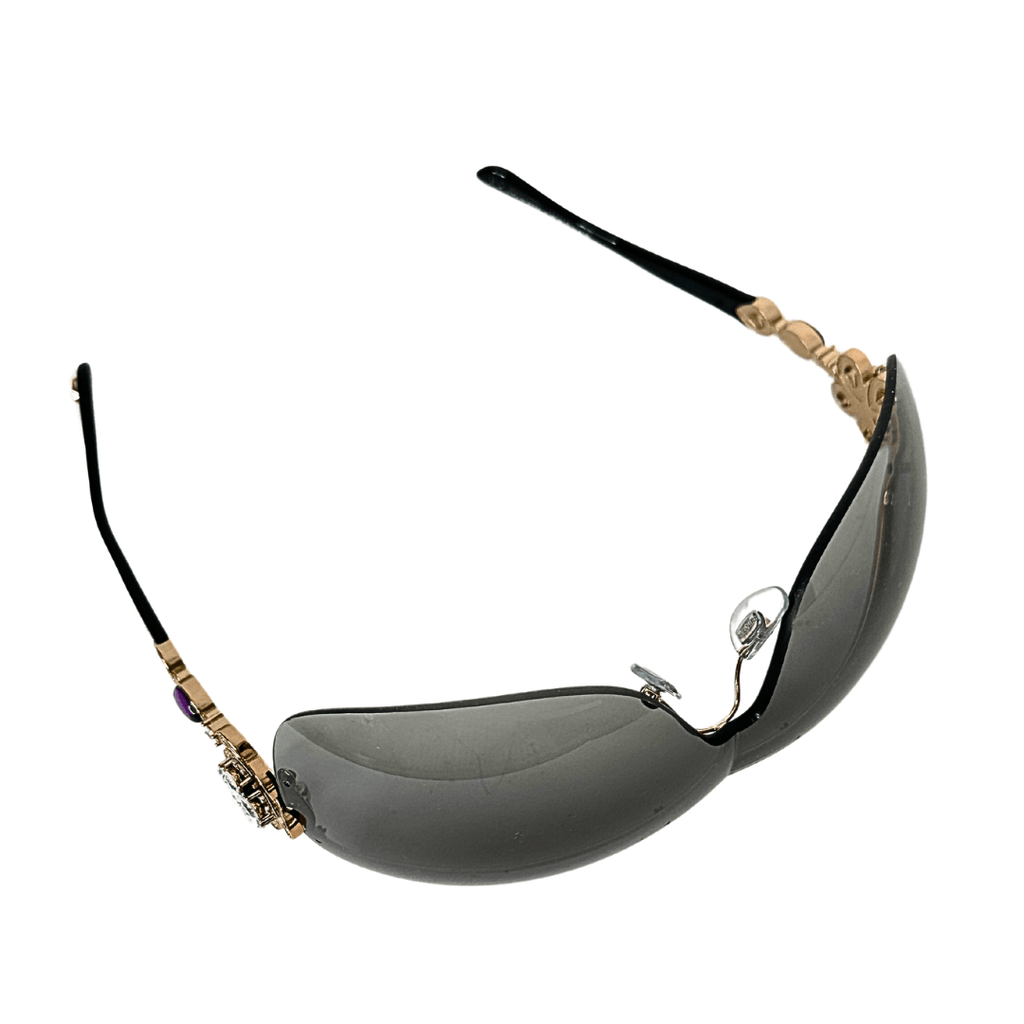 Blvgari Rose Gold Crystal Flower Sunglasses