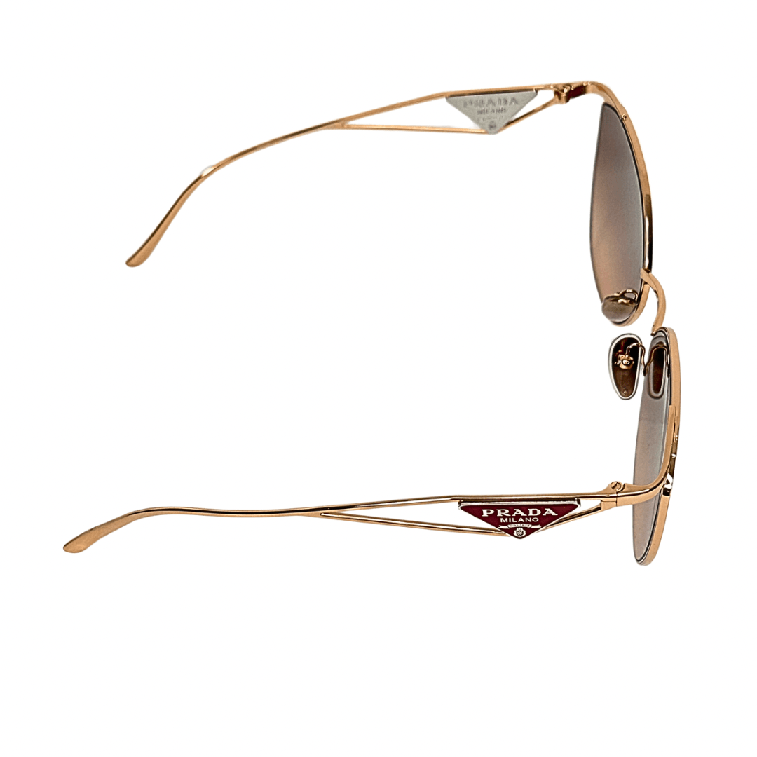 小物 PRADA sunglasses gold logo cateye y2k Prada Yellow SPR 21Q Crystal Cat Eye Sunglasses 56-18-140 No