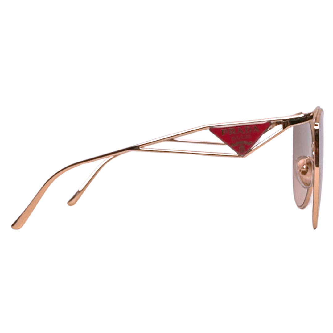 小物 PRADA sunglasses gold logo cateye y2k Prada Rose Gold Frame Cat Eye Sunglasses