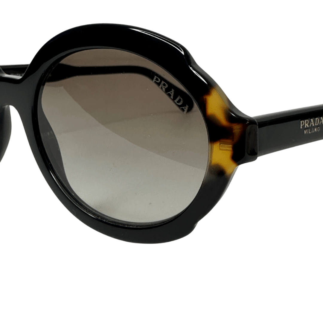 Prada Black Tortoise Oval Sunglasses