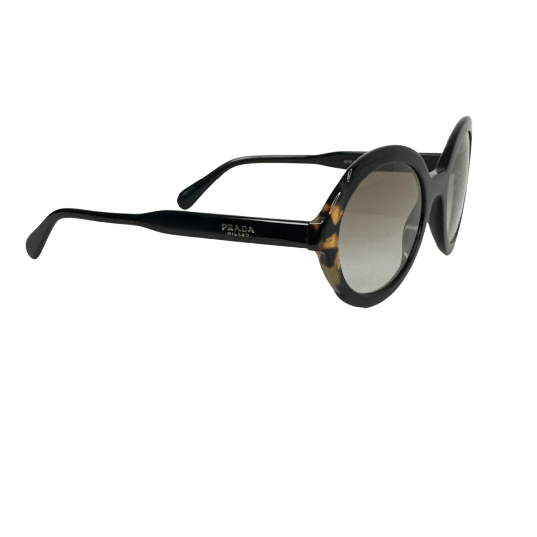 Prada Black Tortoise Oval Sunglasses