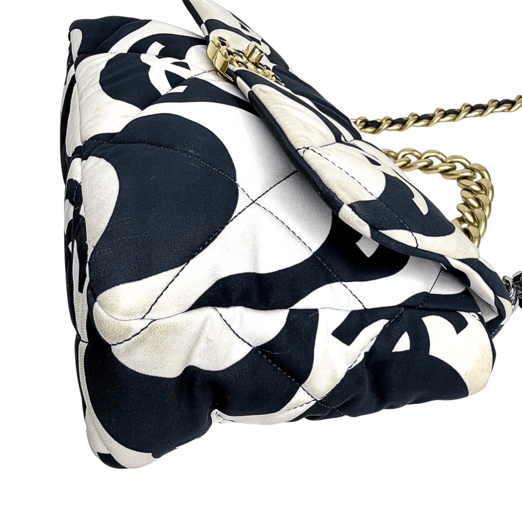 Chanel 19 Fabric Printed Wave Flap Bag