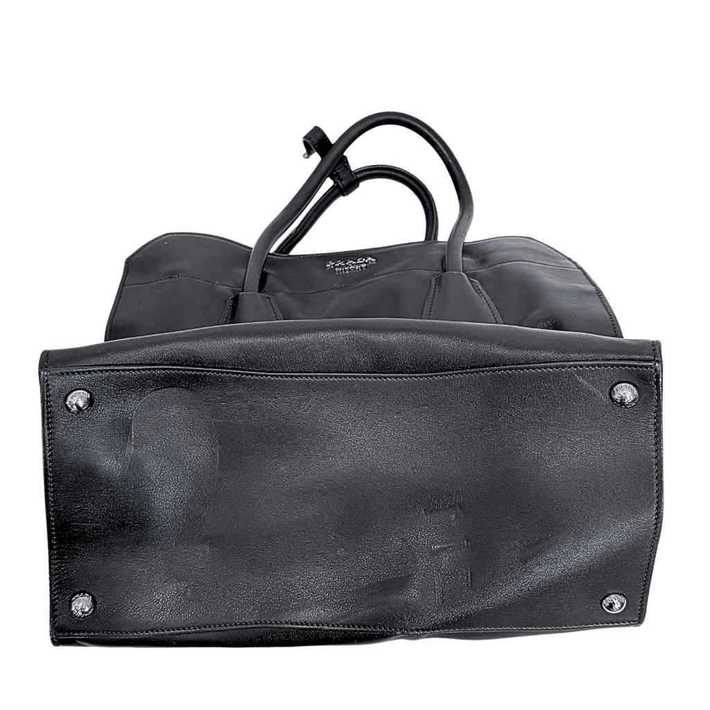 Prada Glacé Calf Leather Twin Pocket Bag w/ Strap