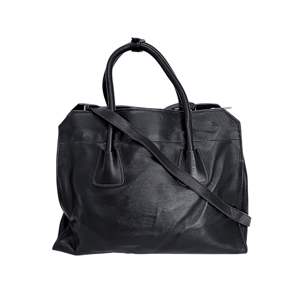 Prada Glacé Calf Leather Twin Pocket Bag w/ Strap