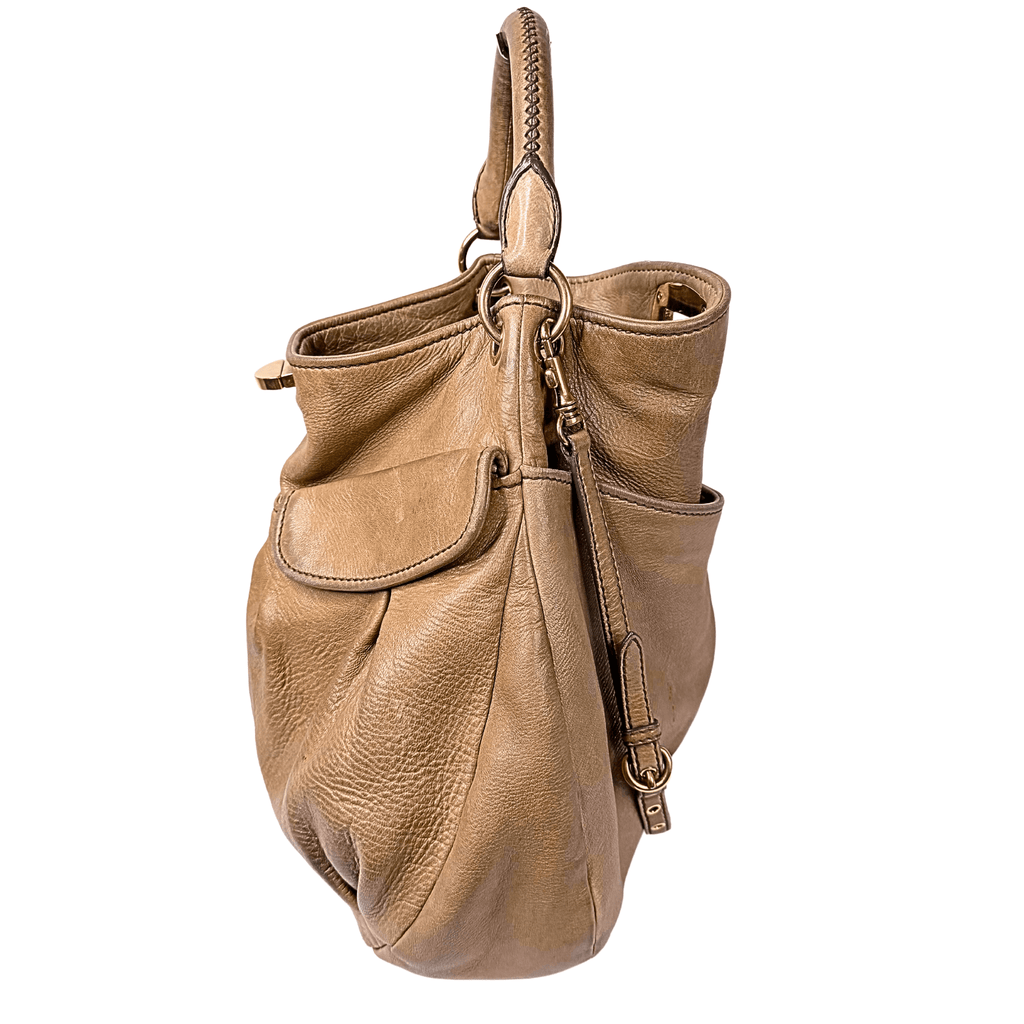 Miu Miu Turnlock Leather Hobo Bag