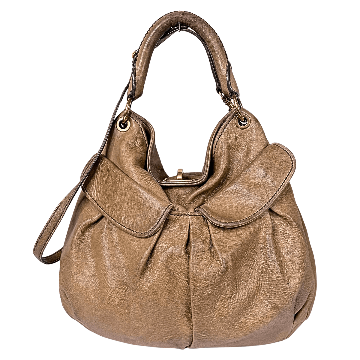 Miu Miu Turnlock Leather Hobo Bag