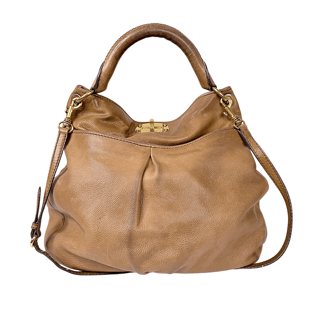 Miu Miu Turnlock Leather Hobo Bag