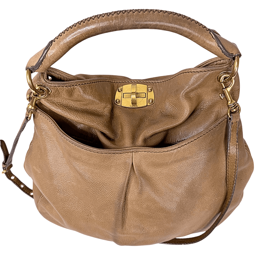Miu Miu Turnlock Leather Hobo Bag