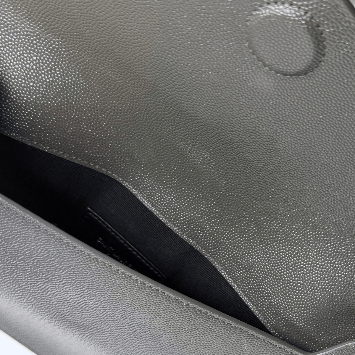 Saint Laurent Uptown Pouch Clutch Gray