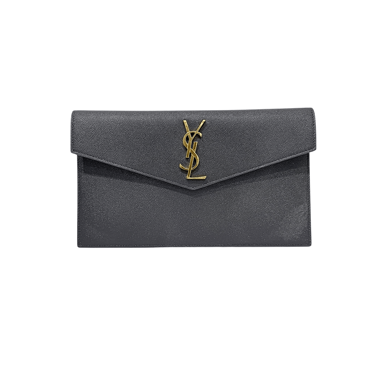 Saint Laurent Uptown Pouch Clutch Gray