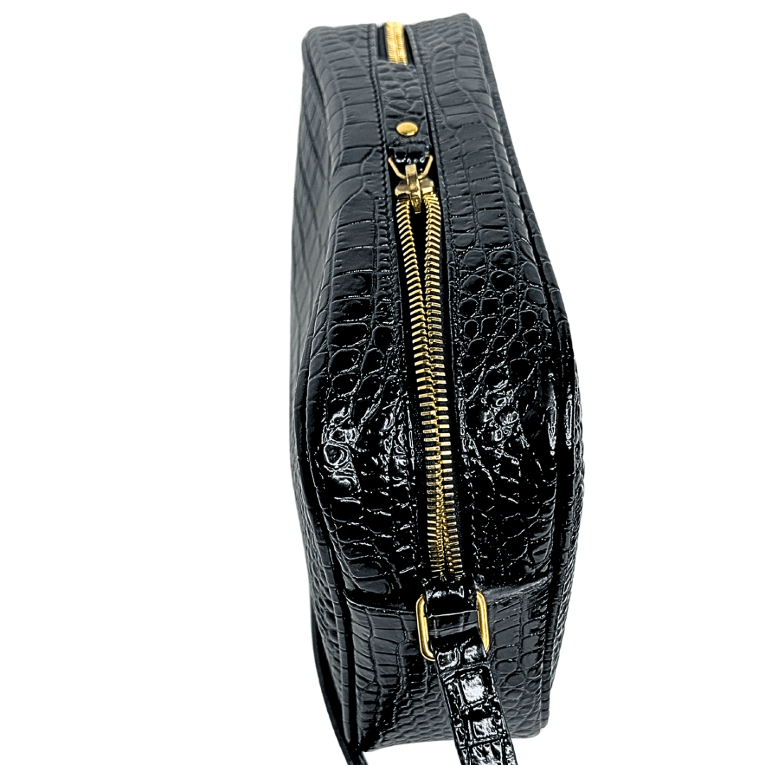 Saint Laurent Monogram Croc Embossed Lou Camera Bag