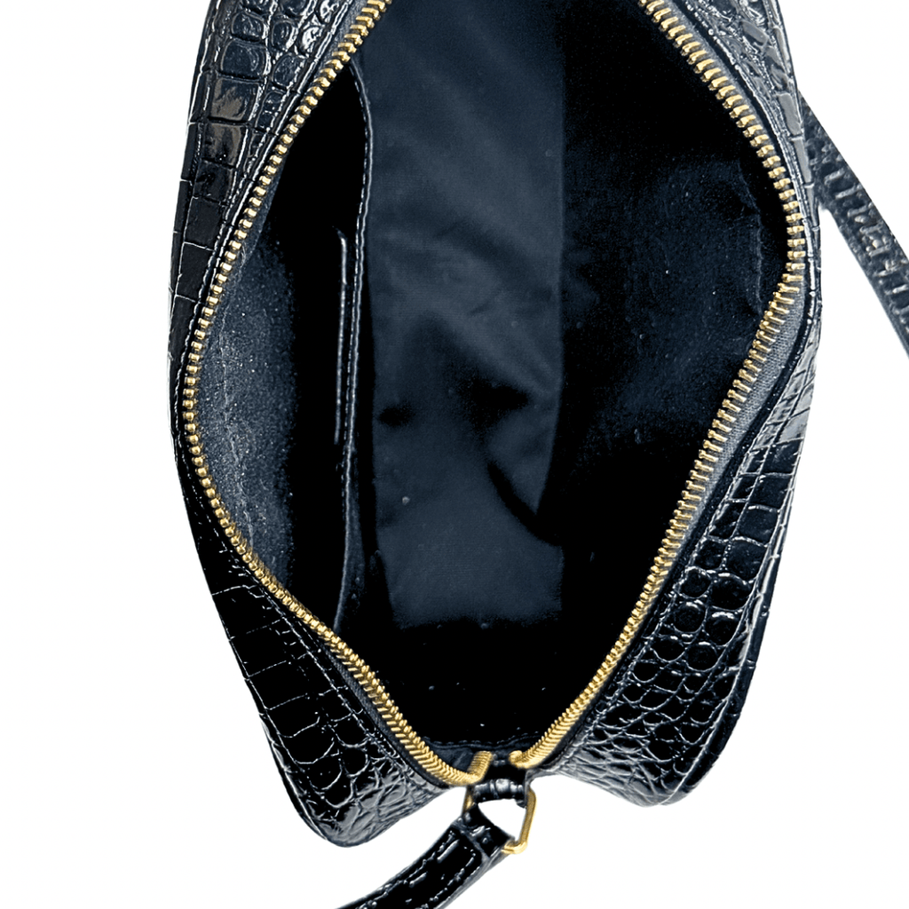 Saint Laurent Monogram Croc Embossed Lou Camera Bag