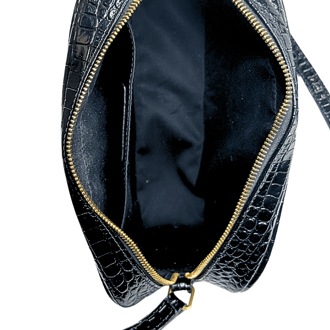 Saint Laurent Monogram Croc Embossed Lou Camera Bag