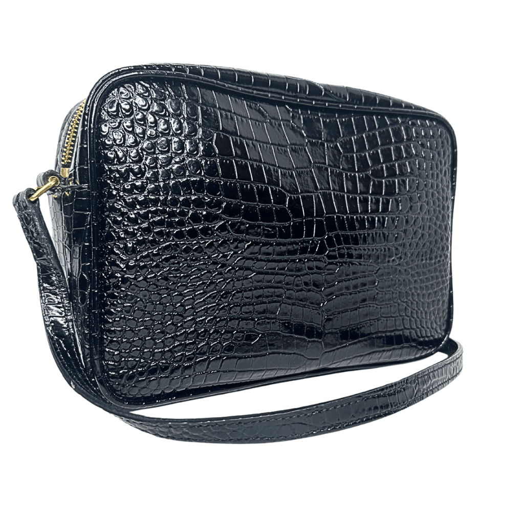 Saint Laurent Monogram Croc Embossed Lou Camera Bag