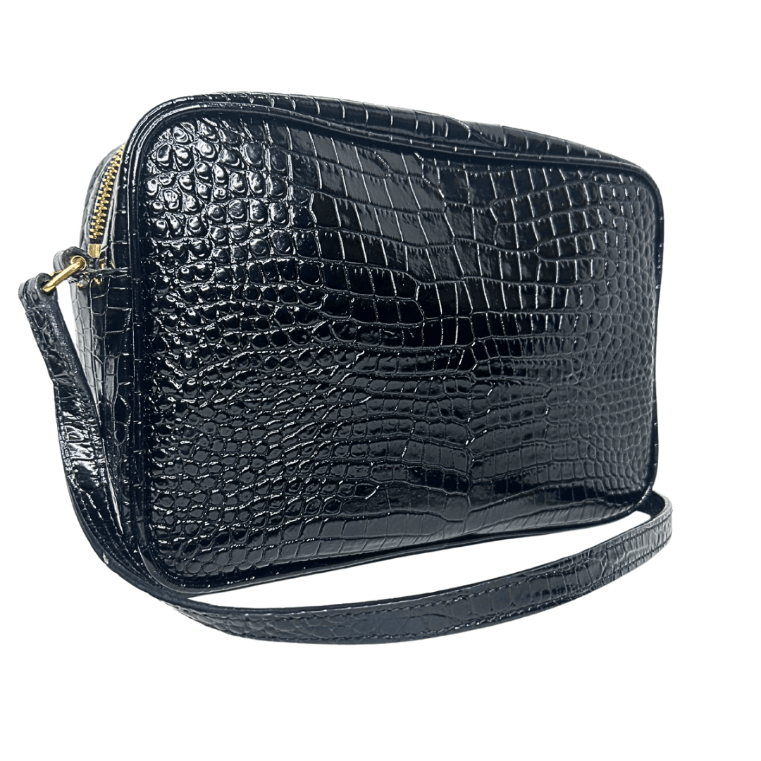 Saint Laurent Monogram Croc Embossed Lou Camera Bag