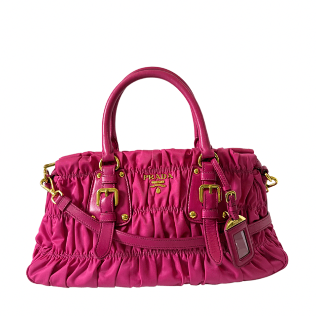 Prada Tessuto Pink Gaufre Top Handle Bag