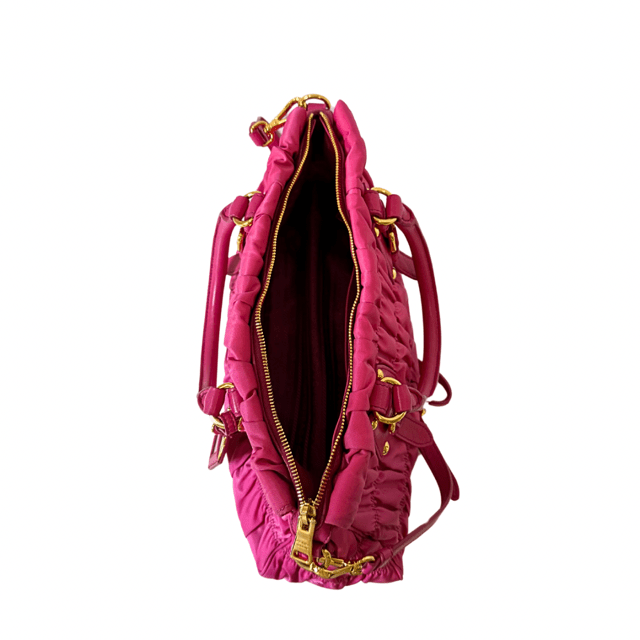 Prada Tessuto Pink Gaufre Top Handle Bag