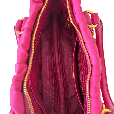 Prada Tessuto Pink Gaufre Top Handle Bag