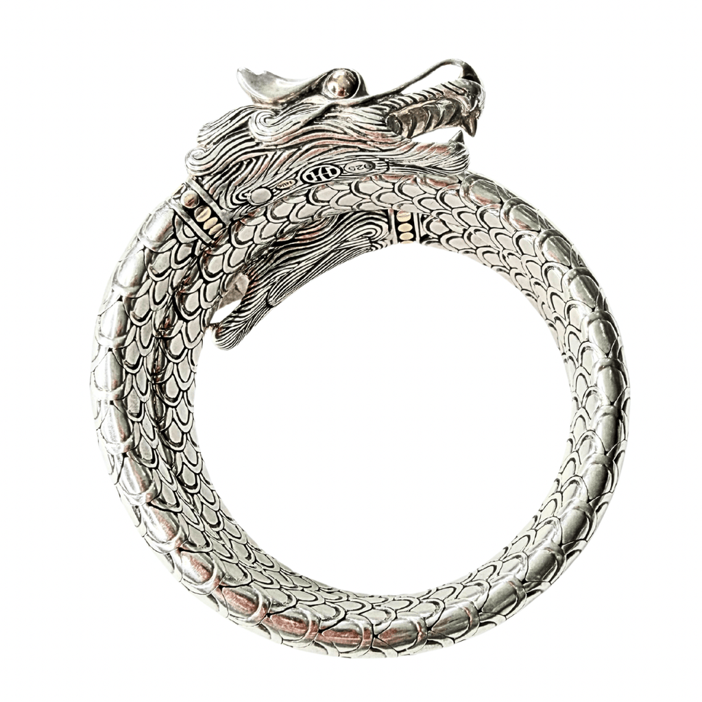 John Hardy Two-Tone Dragon Double Coil Wrap Bracelet