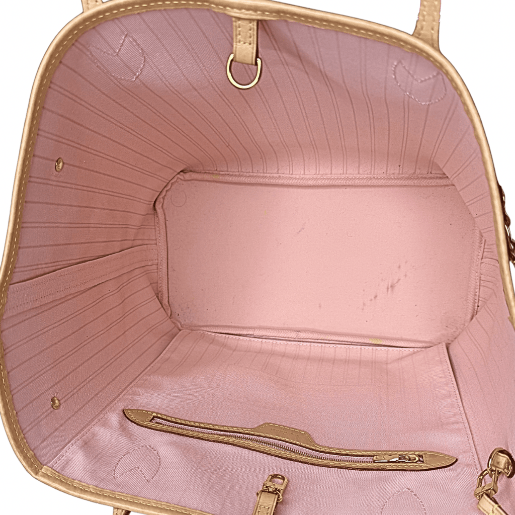 Louis Vuitton Damier Azur Neverfull and Pouch MM Rose
