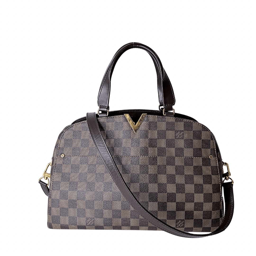 Louis Vuitton Damier Ebene Kensington Bowler Bag w/Strap