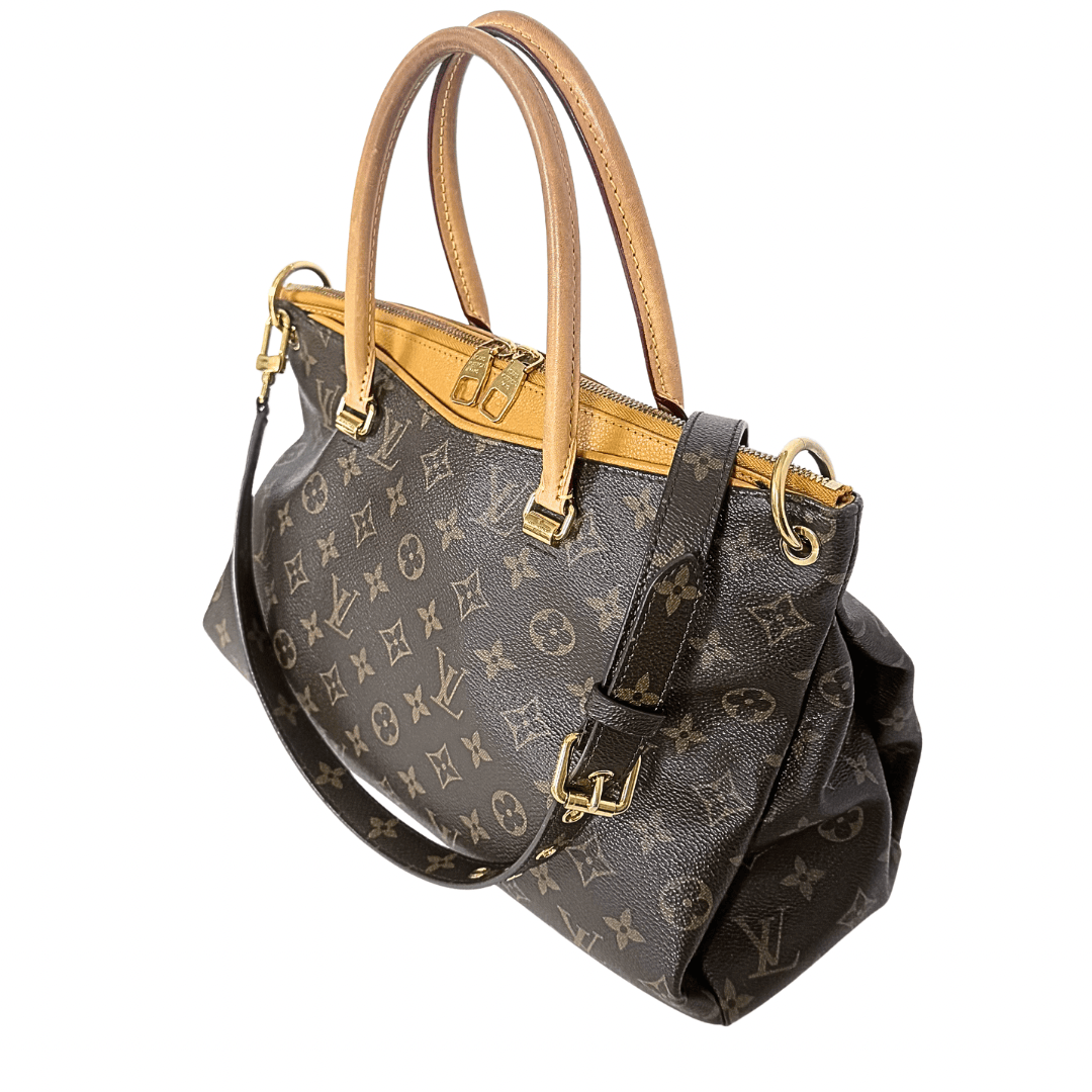Louis Vuitton Saffron Monogram Canvas Pallas Bag w/ Strap