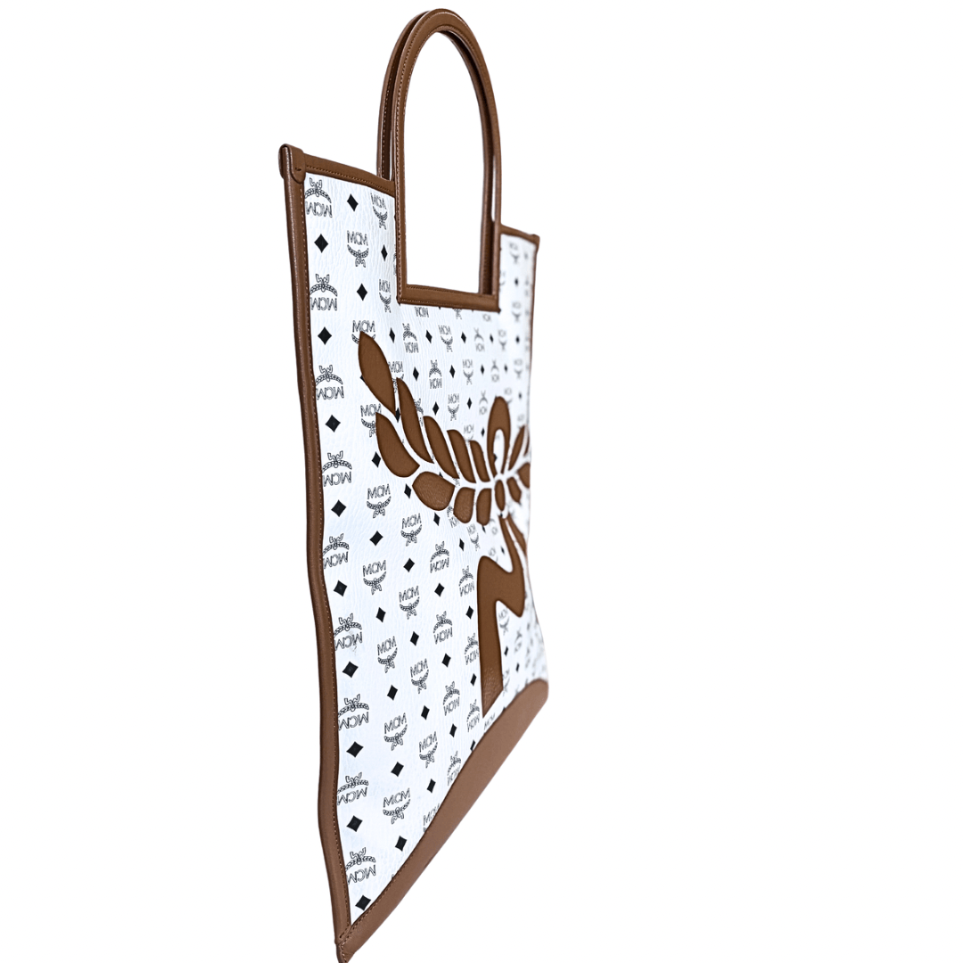 MCM Mega Laurel Leaf XL Shopper Tote
