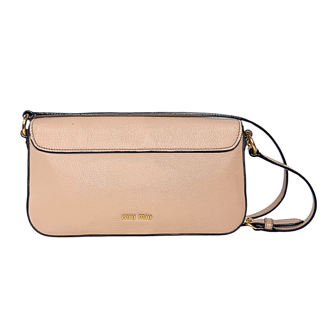 Miu Miu Leather Madras Crossbody Bag