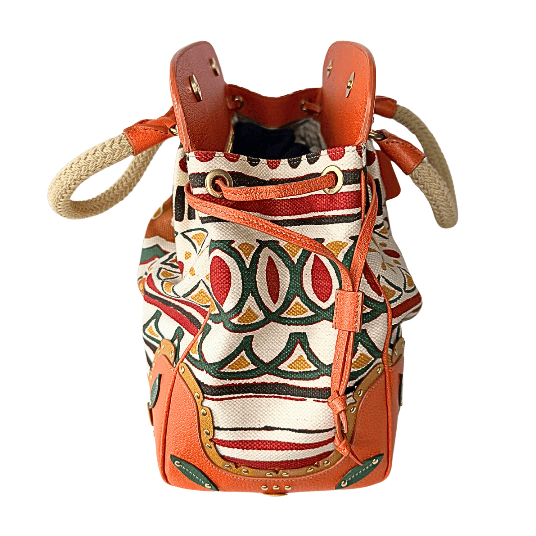 Prada Canapa Stampata Frame Bag