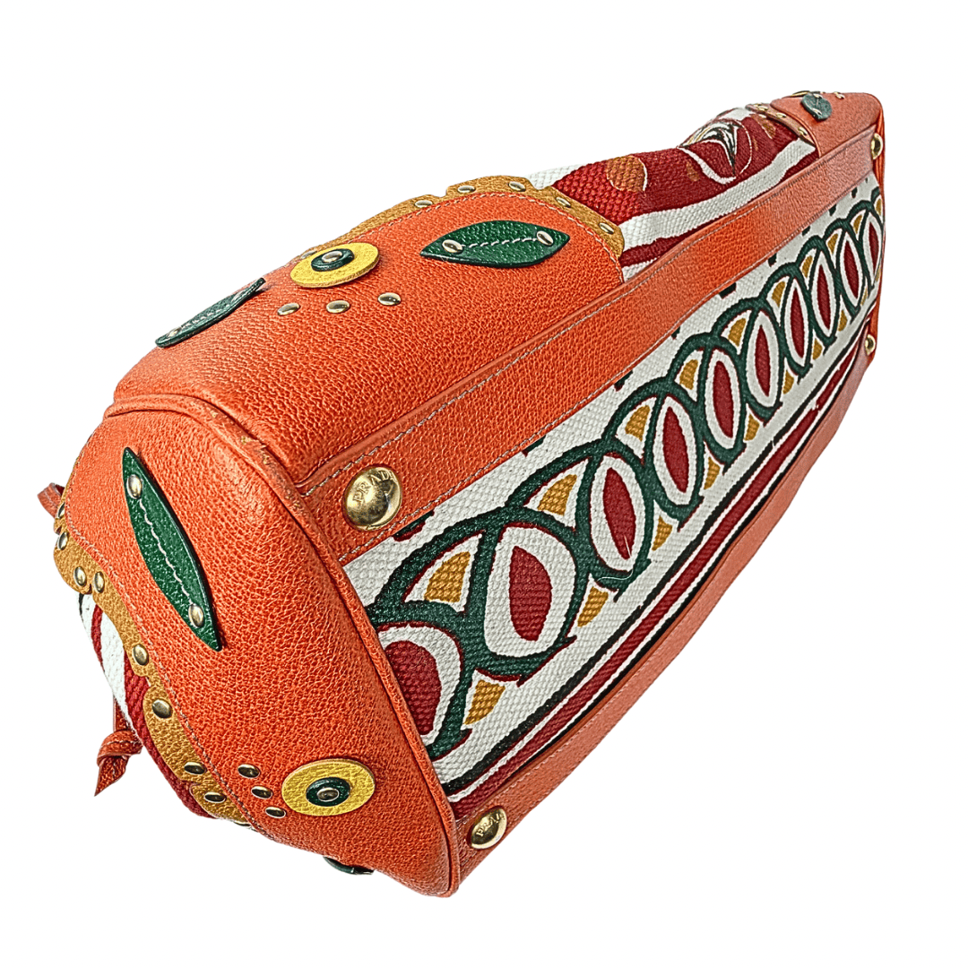 Prada Canapa Stampata Frame Bag