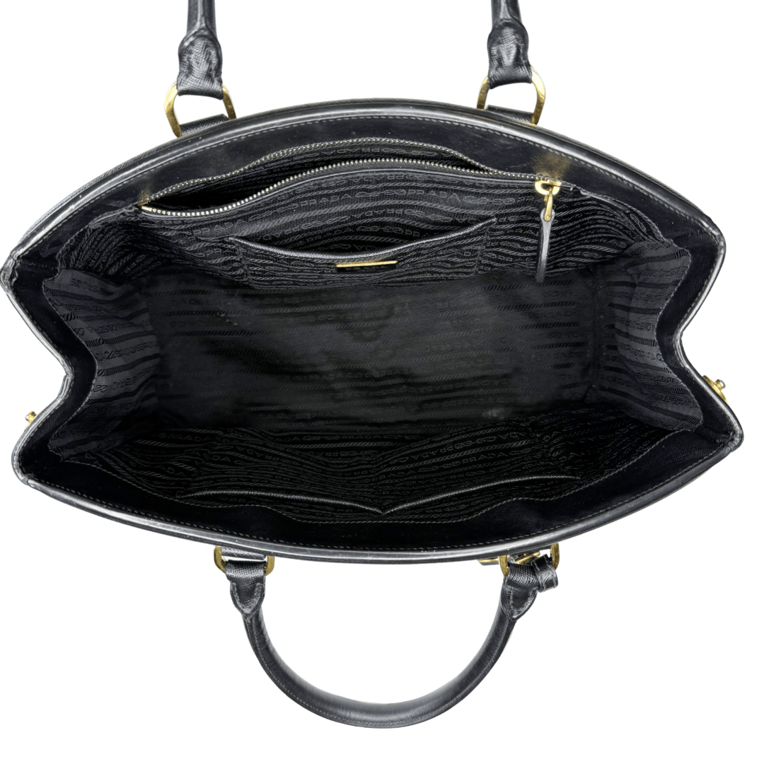 Prada Lux Leather Parabole Top Handle Bag