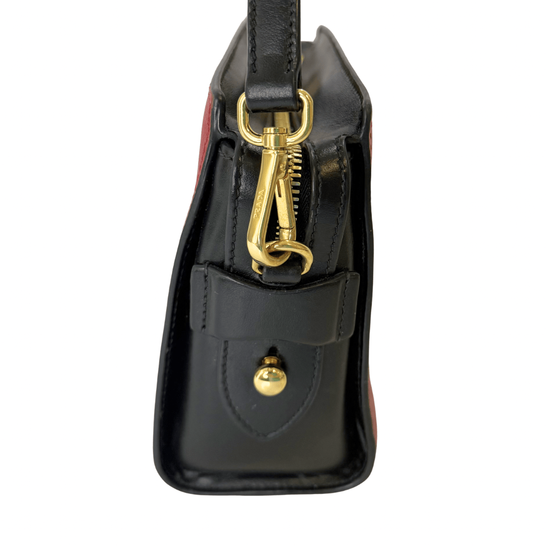Prada Saffiano Lux Leather Esplanade Crossbody