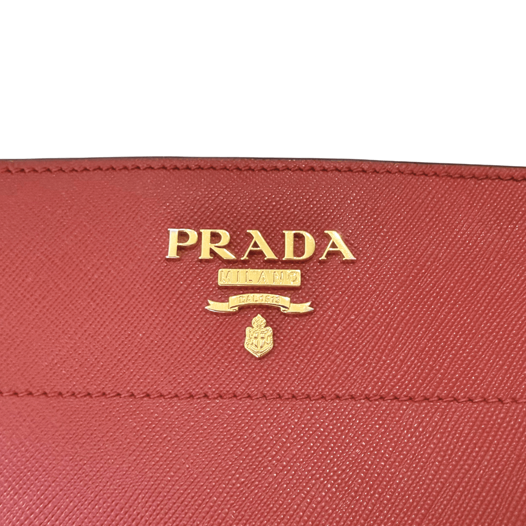 Prada Saffiano Lux Leather Esplanade Crossbody