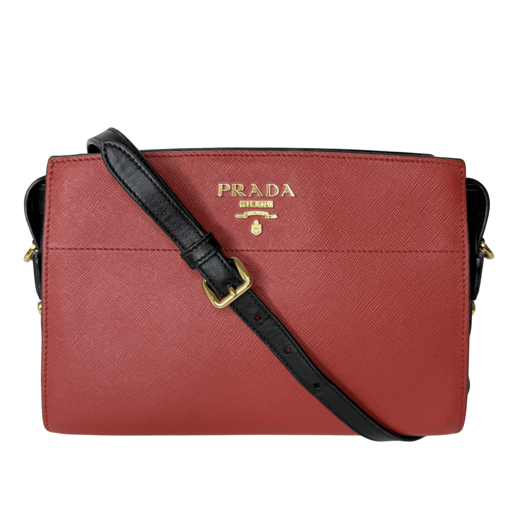 Prada Saffiano Lux Leather Esplanade Crossbody