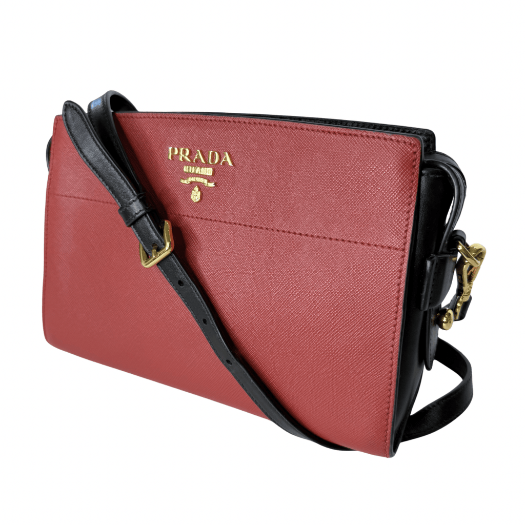 Prada Saffiano Lux Leather Esplanade Crossbody
