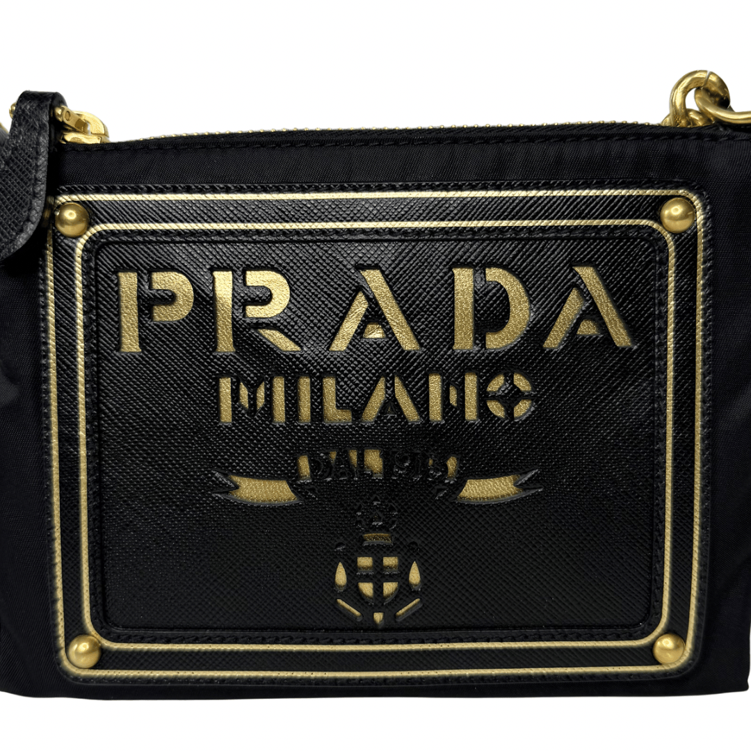 Prada Signature Tessuto Oro Crossbody Bag