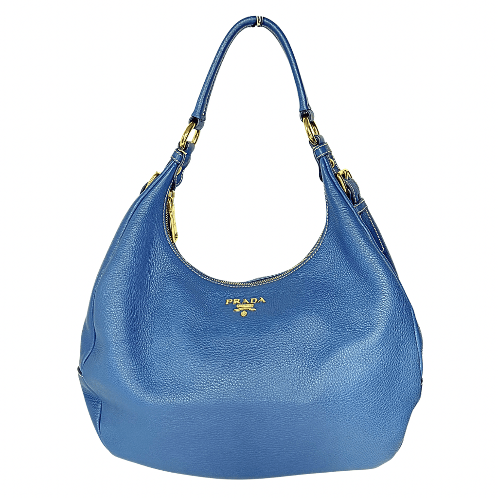 Prada Vitello Daino Zip Top Hobo Large