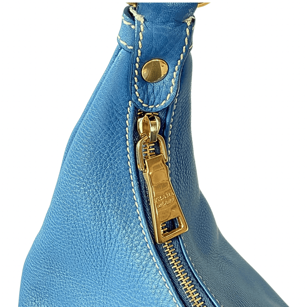 Prada Vitello Daino Zip Top Hobo Large