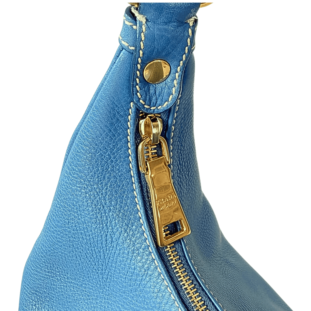 Prada Vitello Daino Zip Top Hobo Large
