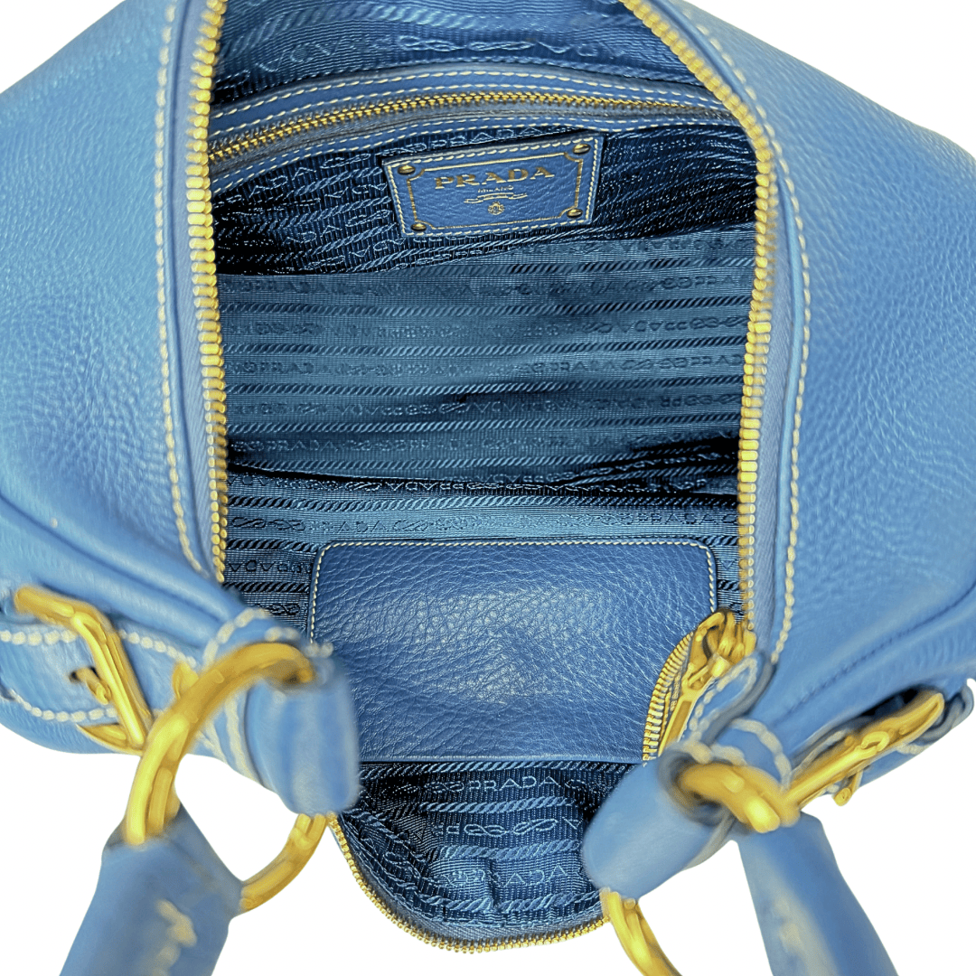 Prada Vitello Daino Zip Top Hobo Large