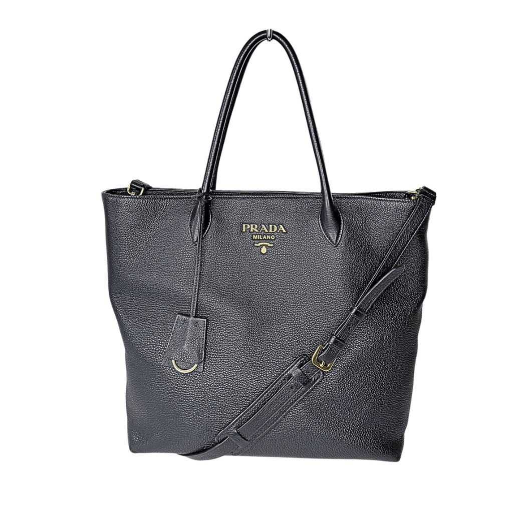 Prada Vitello Daino Large Dual Strap Zip Tote