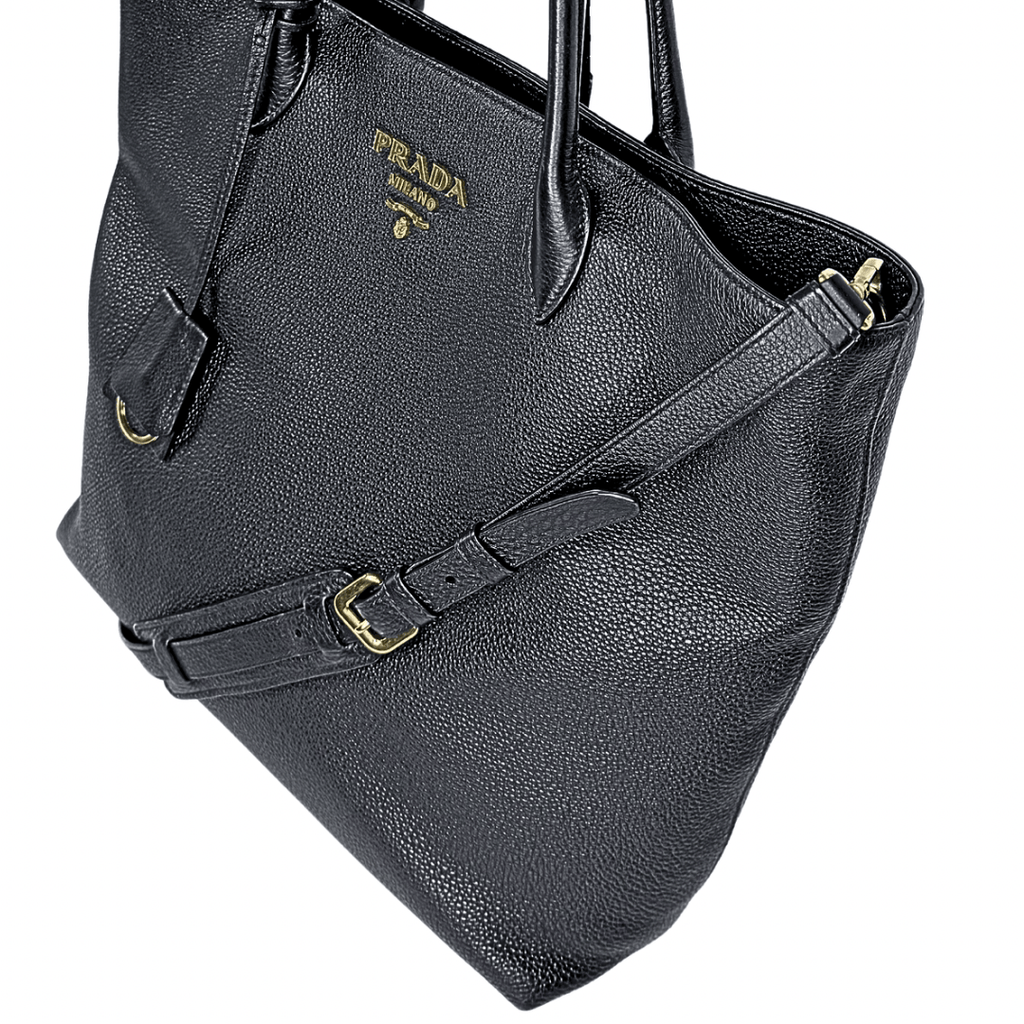 Prada Vitello Daino Large Dual Strap Zip Tote
