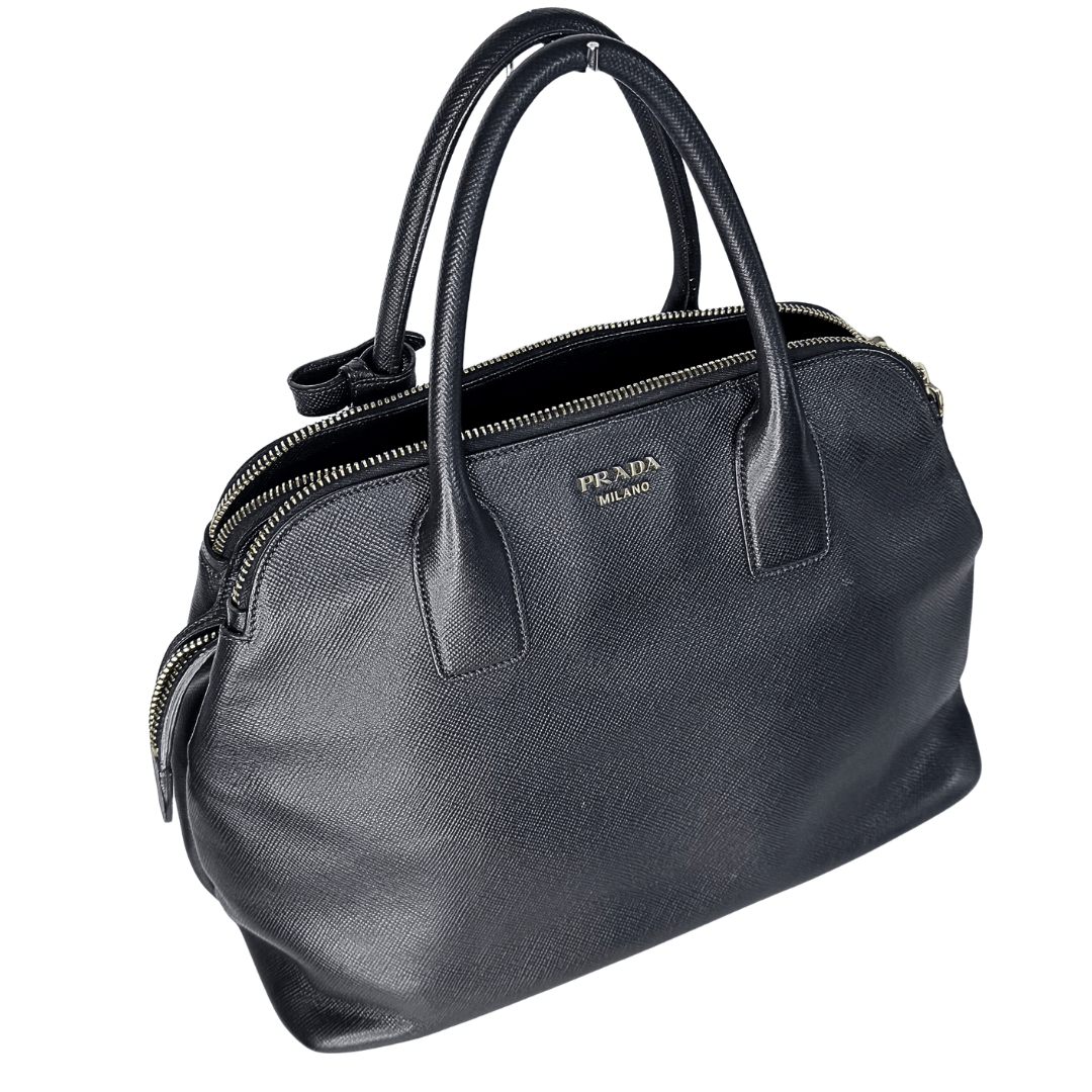 Prada Saffiano Cuir Triple-Zip Dome Tote