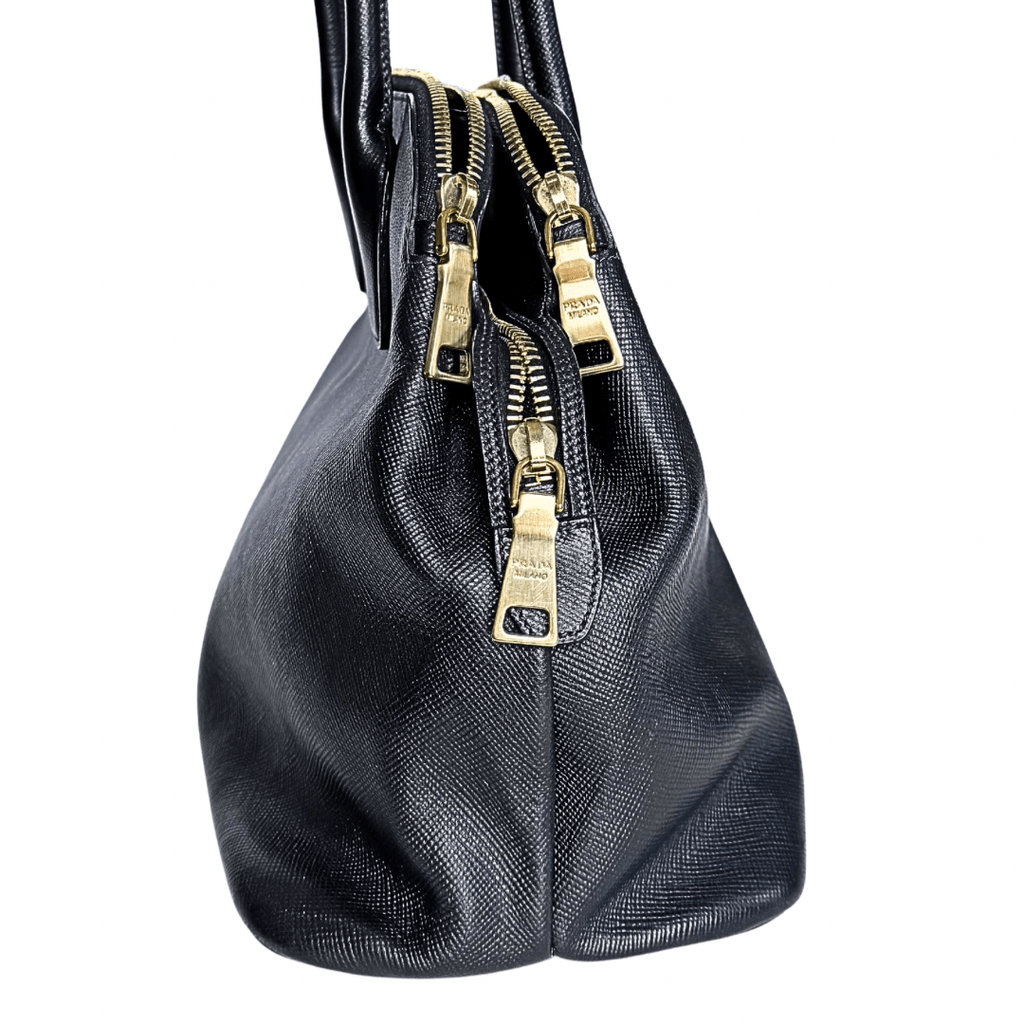 Prada Saffiano Cuir Triple-Zip Dome Tote